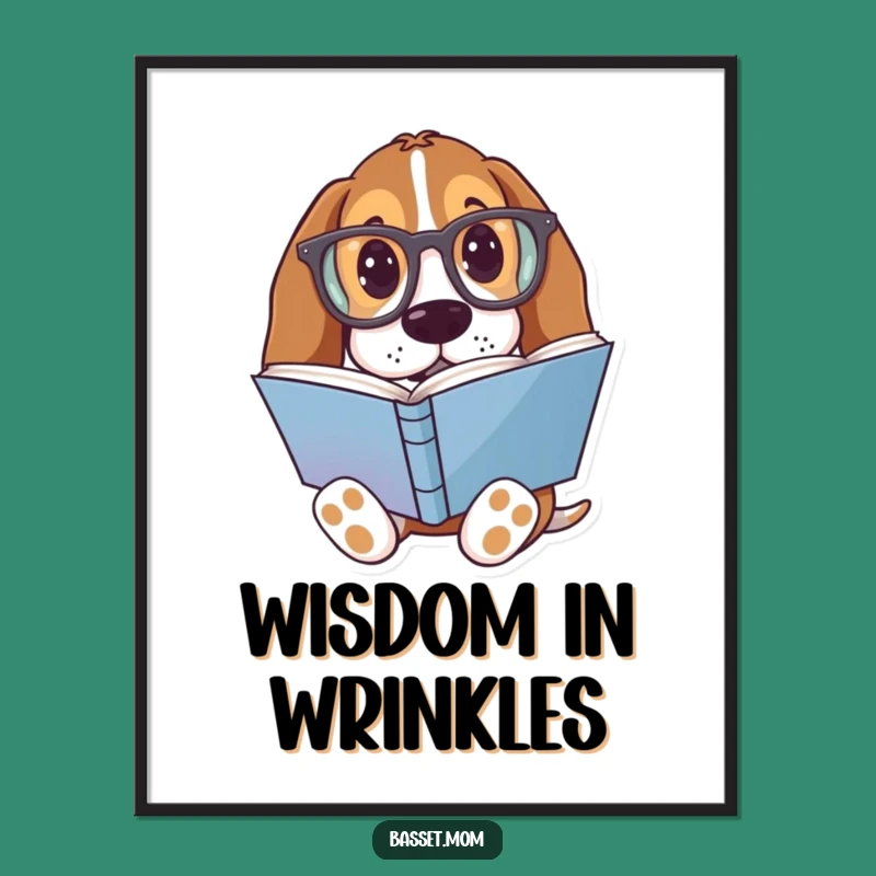 Funny Basset Hound Reading Poster: Add Intellectual Charm to Walls