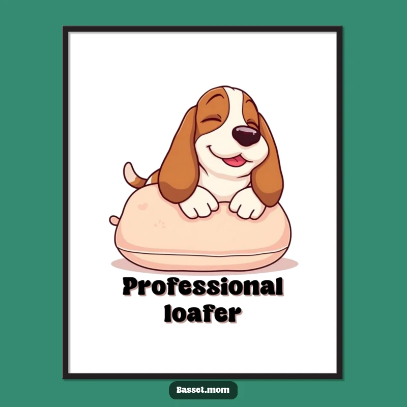Funny Basset Hound Sunbathing Poster: Add Cheerful Humor to Your Wall Art
