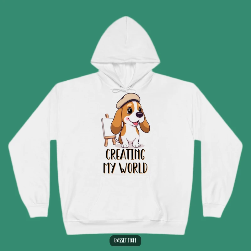 Cozy Funny Basset Hound Artist Hoodie: Stay Warm with Creative Canine Flair