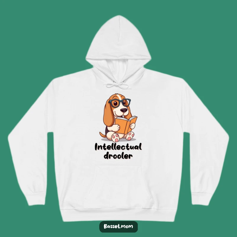 Cozy Funny Basset Hound Bookworm Hoodie - Literary Dog Gift!