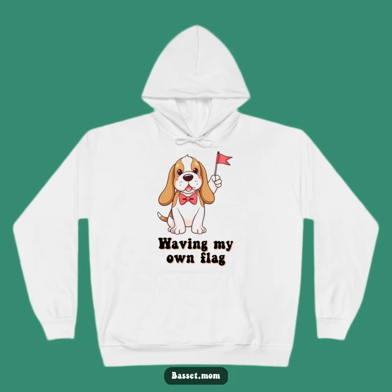 Cozy Funny Basset Hound Bow Tie Flag Hoodie - Warm Dog Lover Gift