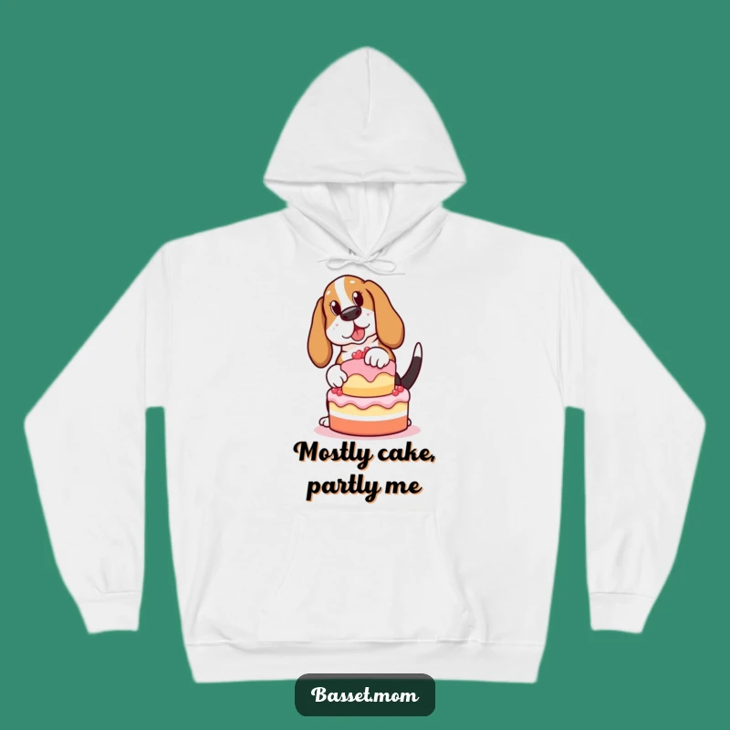 Cozy Funny Basset Hound Cake Balance Hoodie - Perfect Dog Lover Gift!