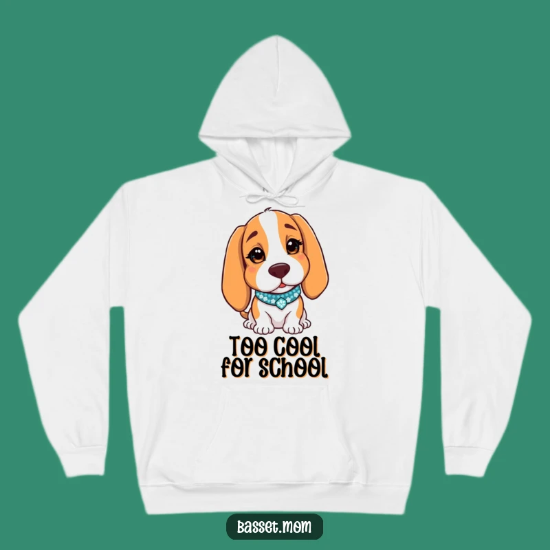 Cozy Funny Basset Hound Winking Hoodie - Sparkly Collar Dog Gift