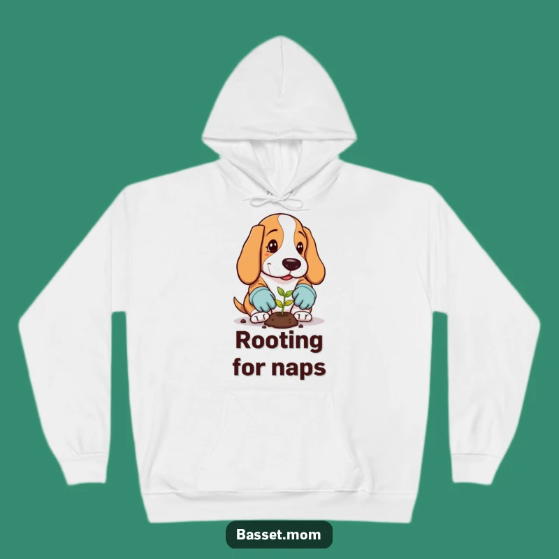 Cozy Gardener Basset Hound Hoodie: Funny Plant Lover Warmth, Perfect Gift