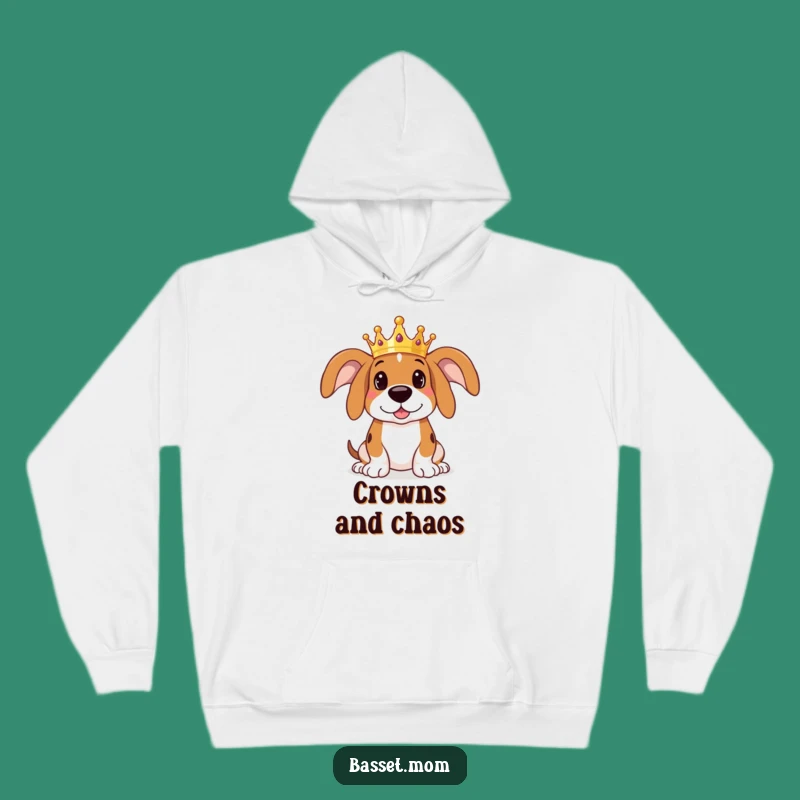 Cozy King Funny Basset Hound Hoodie - Warm & Regal Gift