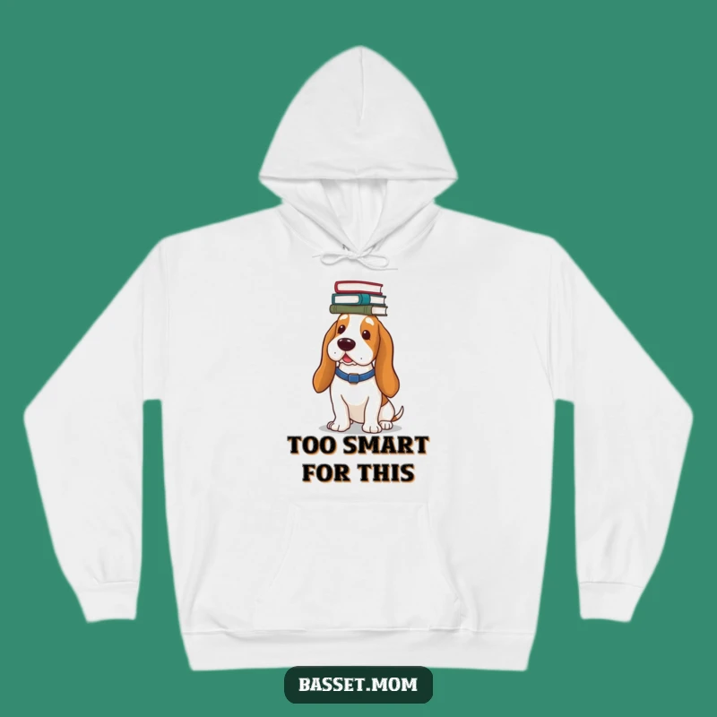 Funny Basset Hound Intellectual Hoodie: Cozy and Hilarious Gift for Book Nerds