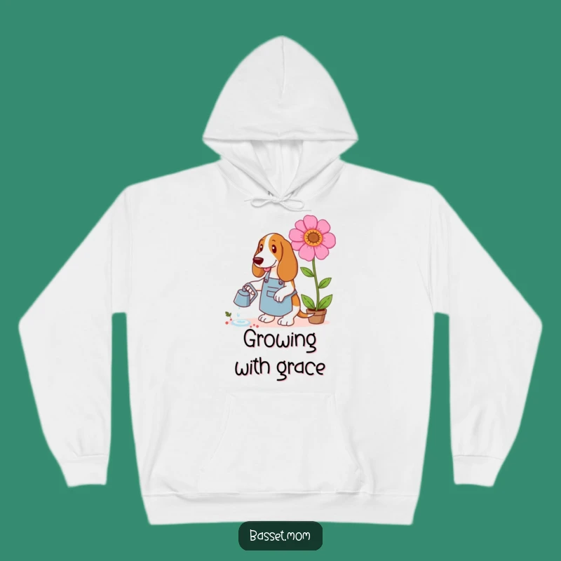 Funny Basset Hound Gardener Hoodie - Cozy Dog Workwear Gift