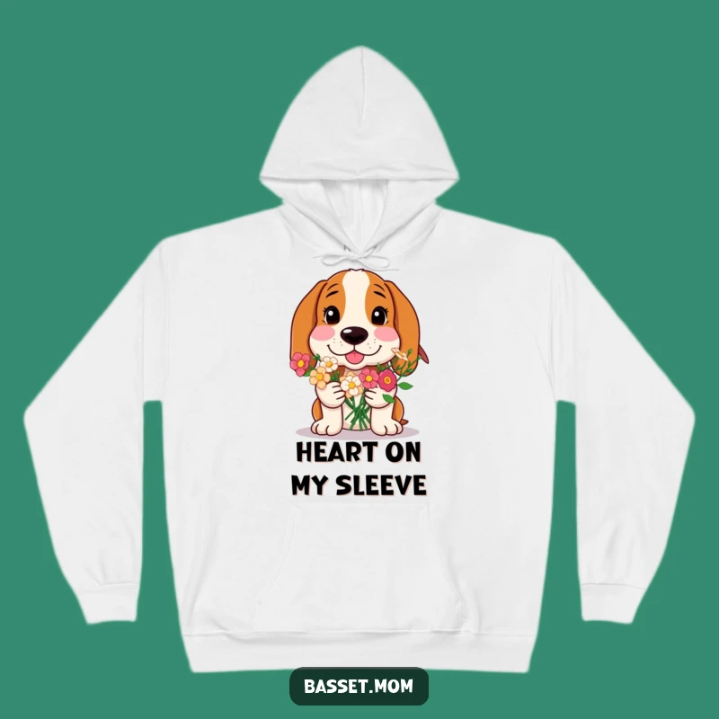 Cozy Funny Basset Hound Bloom Hoodie - Sweet Dog Lover Gift!