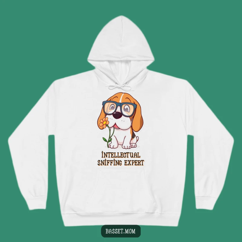 Funny Basset Hound Glasses Hoodie - Cozy & Curious Pup Gift