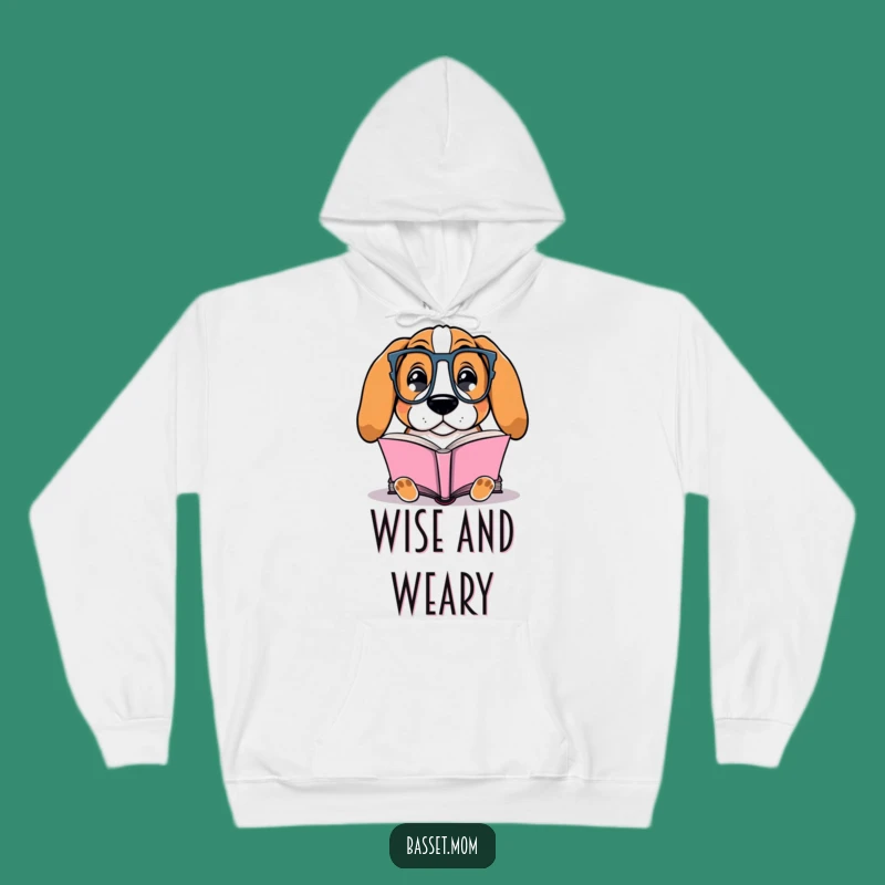 Funny Basset Hound Bookworm Hoodie - Cozy Reading Dog Apparel Gift