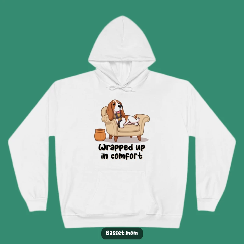 Cozy Funny Lounging Basset Hound Scarf Hoodie - Warm Gift