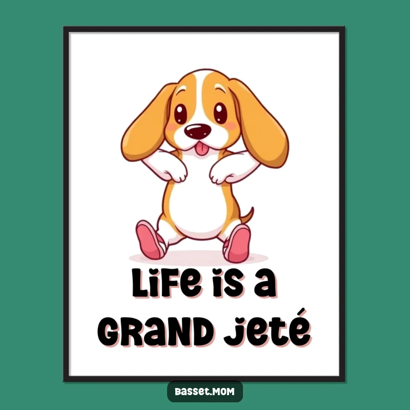 Free Printable Basset Hound Ballet Art: Funny DIY Downloadable Decor for Dancers & Dog Lovers!