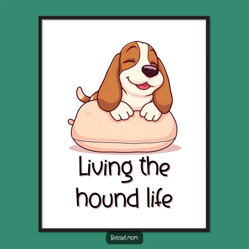 Free Printable Funny Basset Hound Wall Art: Relaxing Dog Downloadable Decor for Home