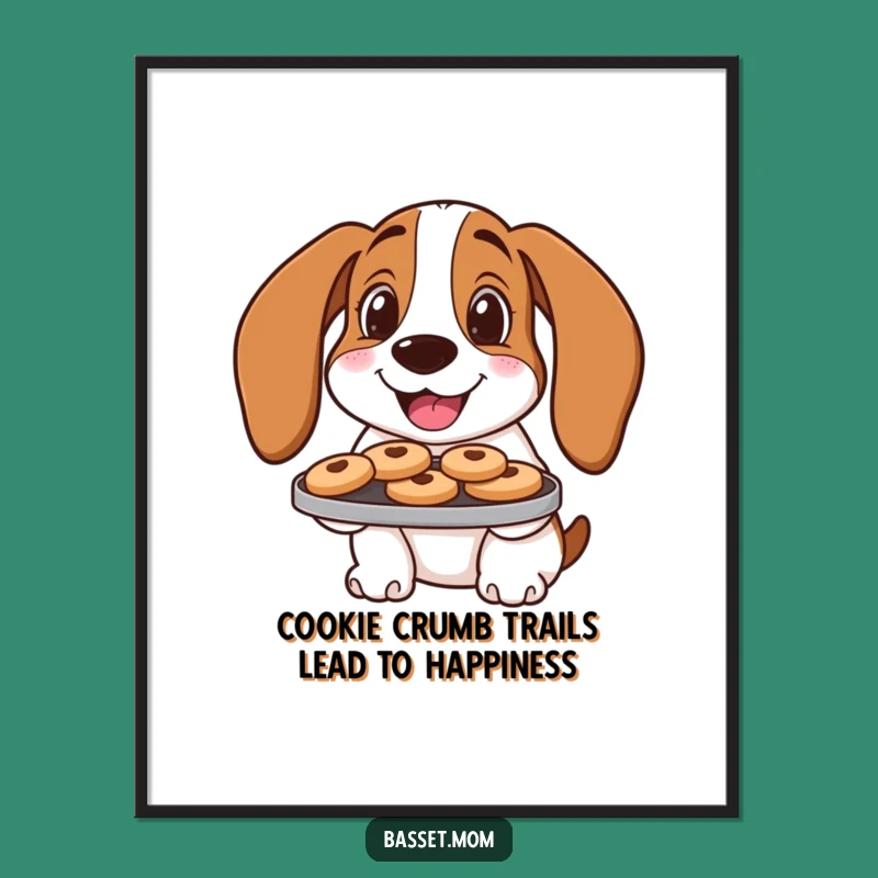 Free Printable Wall Art: Funny Cookie Basset Hound, Downloadable Sweet Decor!
