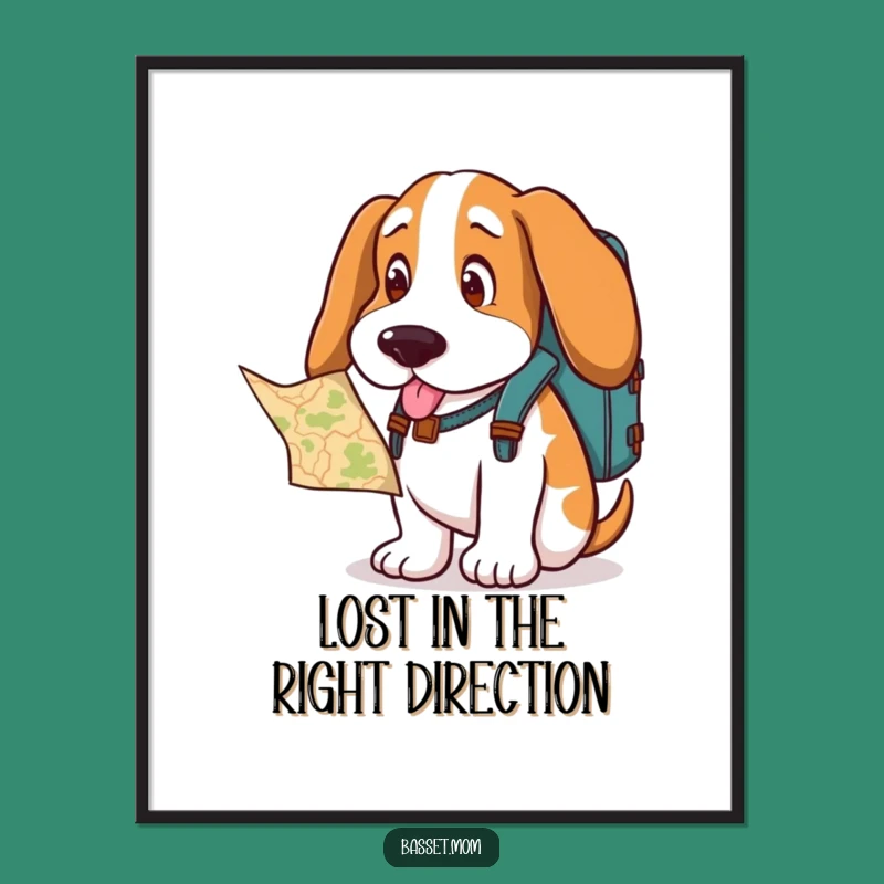 Whimsical Free Printable Wall Art: Basset Hound Explorer - Downloadable Adventure Decor