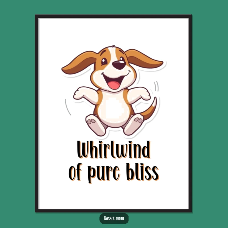 Funny Basset Hound Wall Art Free Printable: Spinning Dog Downloadable Decor