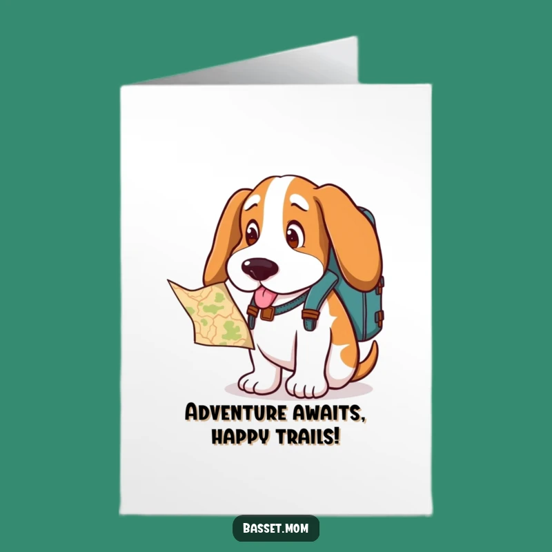Adventurous Free Printable Birthday Card: Basset Hound Explorer - Downloadable Journey!