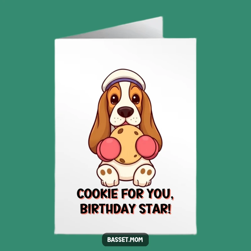 Free Printable Basset Hound Cookie Card: Funny Birthday DIY Downloadable Gift for Cookie Lovers!