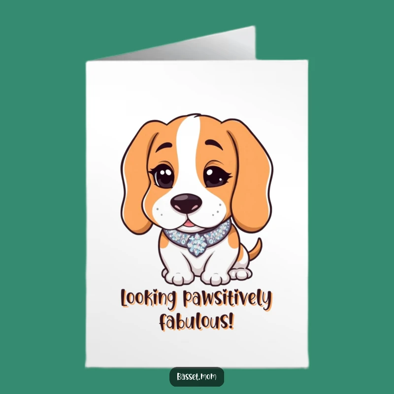 Free Printable Congrats Card: Winking Basset Hound - Humorous Downloadable