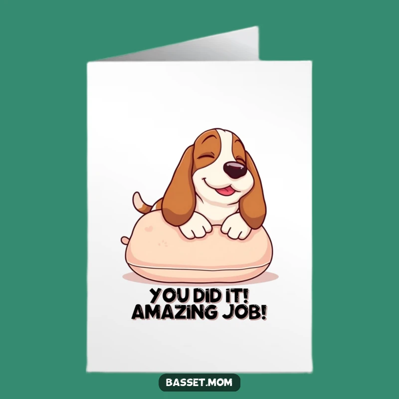 Free Printable Funny Basset Hound Congrats Card: Sunbathing Pup Downloadable for Any Achievement