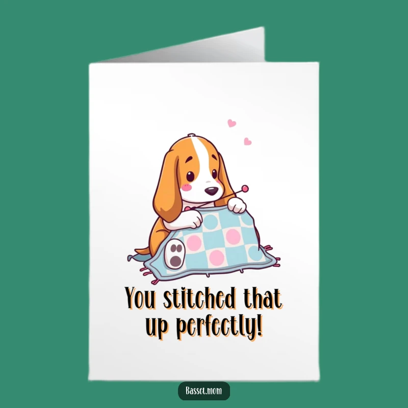 Free Printable Basset Hound Congrats Card: Stitching Success with this Funny Downloadable