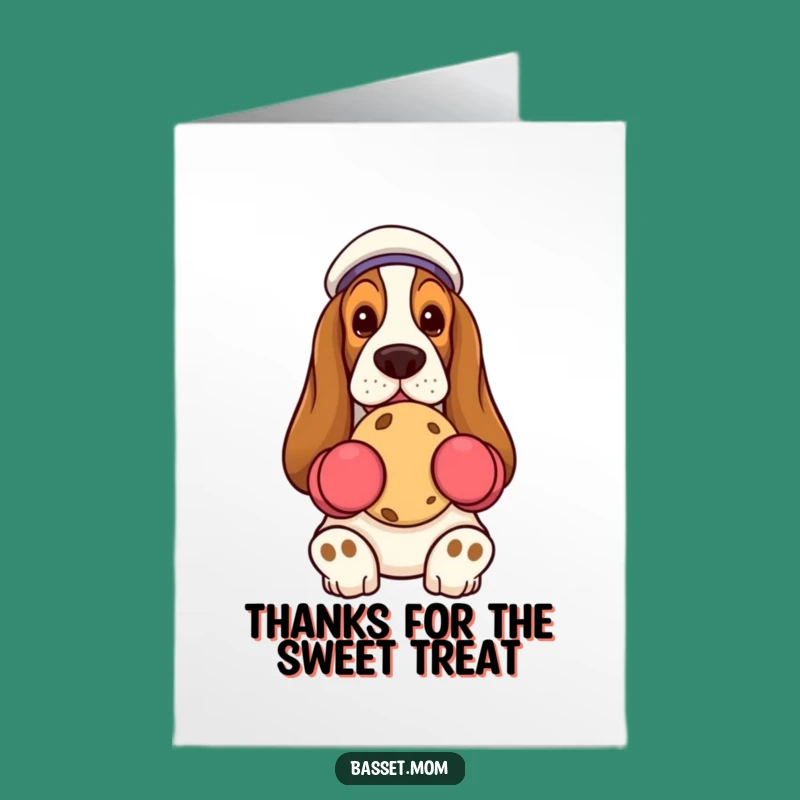 Free Printable Basset Hound Cookie Card: Funny Thank You DIY Downloadable Gift for Bakers!