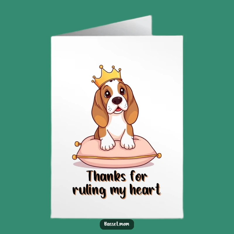 Free Printable Basset Hound Thank You Card: Royal Gratitude Downloadable