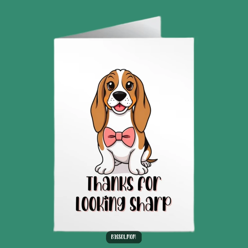 Free Printable Dapper Basset Thank You Card - Polite Funny Downloadable Gift for Gratitude