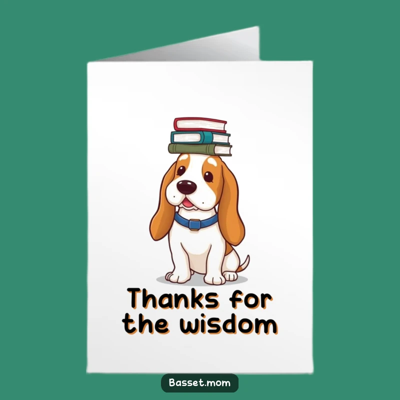 Free Printable Basset Hound Books Card - Express Gratitude with a Funny Downloadable Gift
