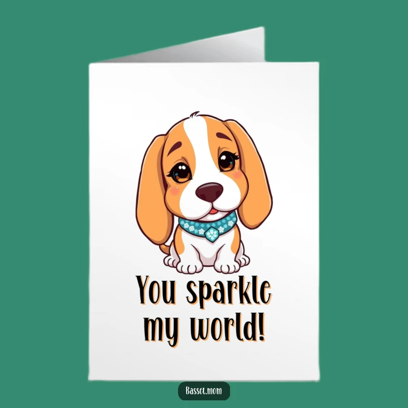 Free Printable Basset Hound Thank You Card: Winking Pup, Funny Downloadable Gratitude