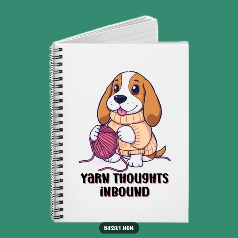 Funny Basset Hound Knitting Ideas Notebook - Humorous Journal for Creative Minds