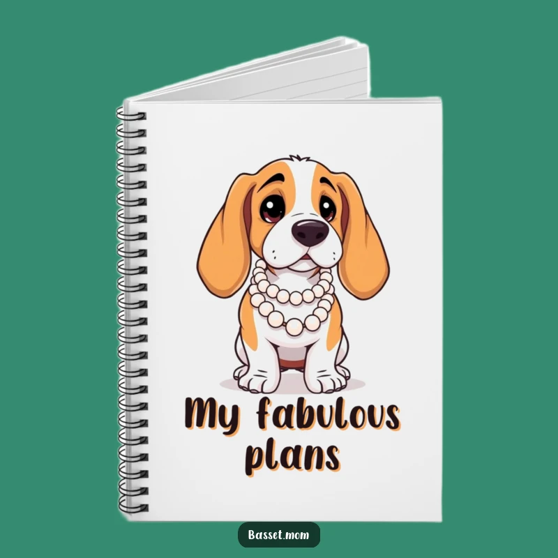 Funny Basset Hound Pearl Notebook: Diva Journal, Perfect Gift
