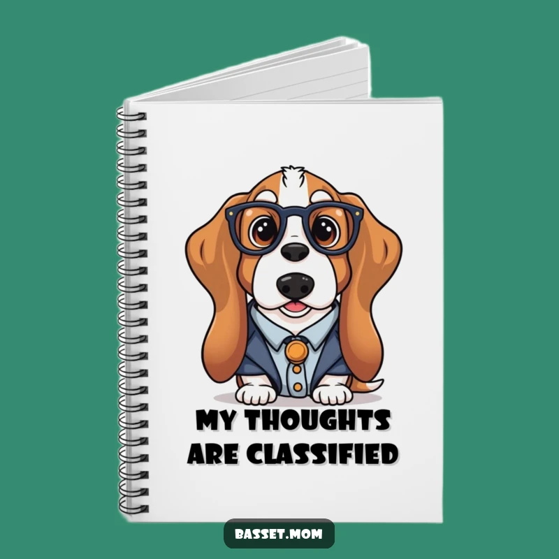 Funny Librarian Basset Hound Notebook: Scholarly Dog Journal, Perfect Gift for Writers