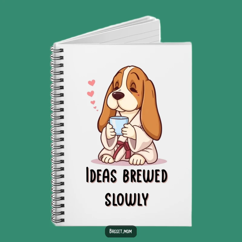 Funny Basset Hound Notebook: Robe & Tea Journal, Perfect Gift