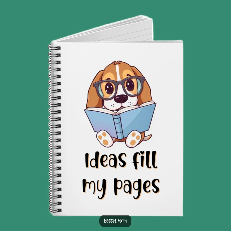 Funny Basset Hound Book Lover Notebook: For Your Brilliant Ideas