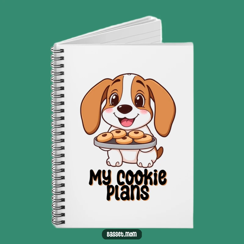 Funny Cookie Basset Hound Notebook: Recipe Ideas, Humorous Journal, Gift
