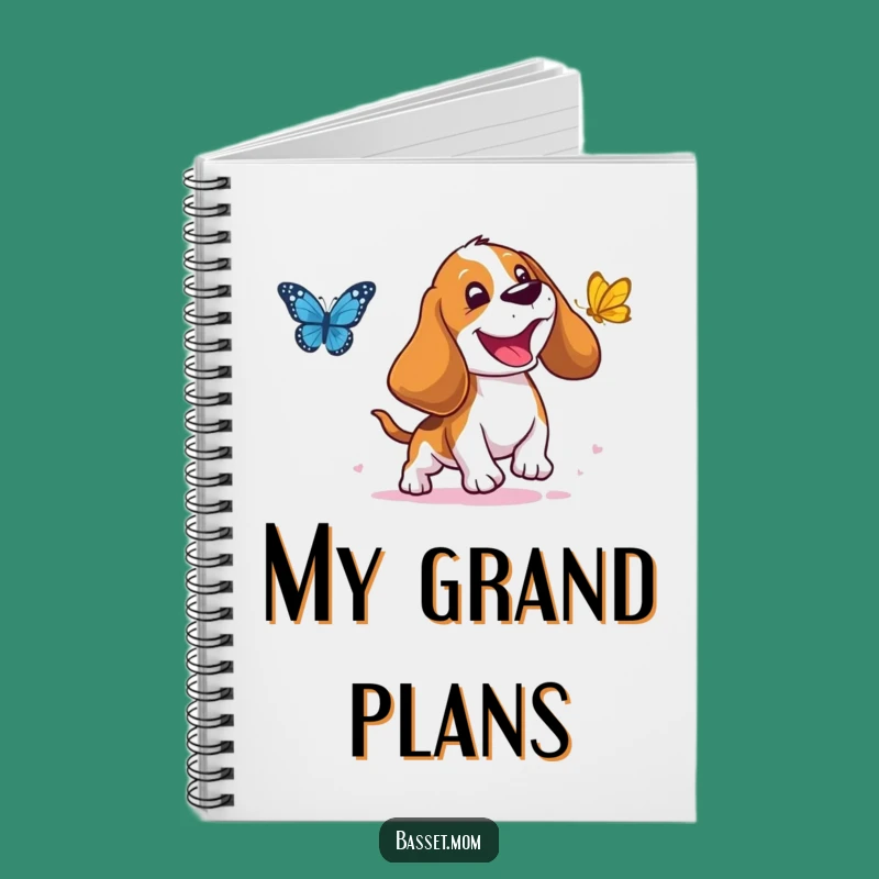 Funny Basset Hound Notebook: Jot Down Laughs with This Butterfly Chasing Pup