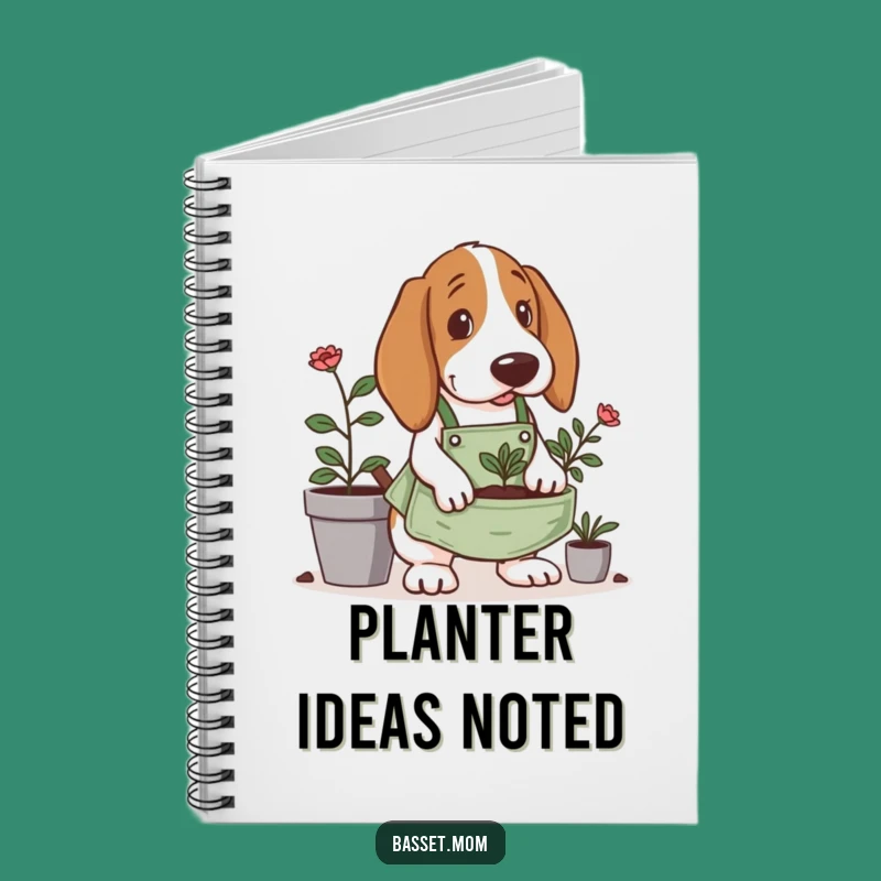 Funny Gardening Basset Hound Notebook: Tiny Apron Digging - Jot Down Plans Funny Gift