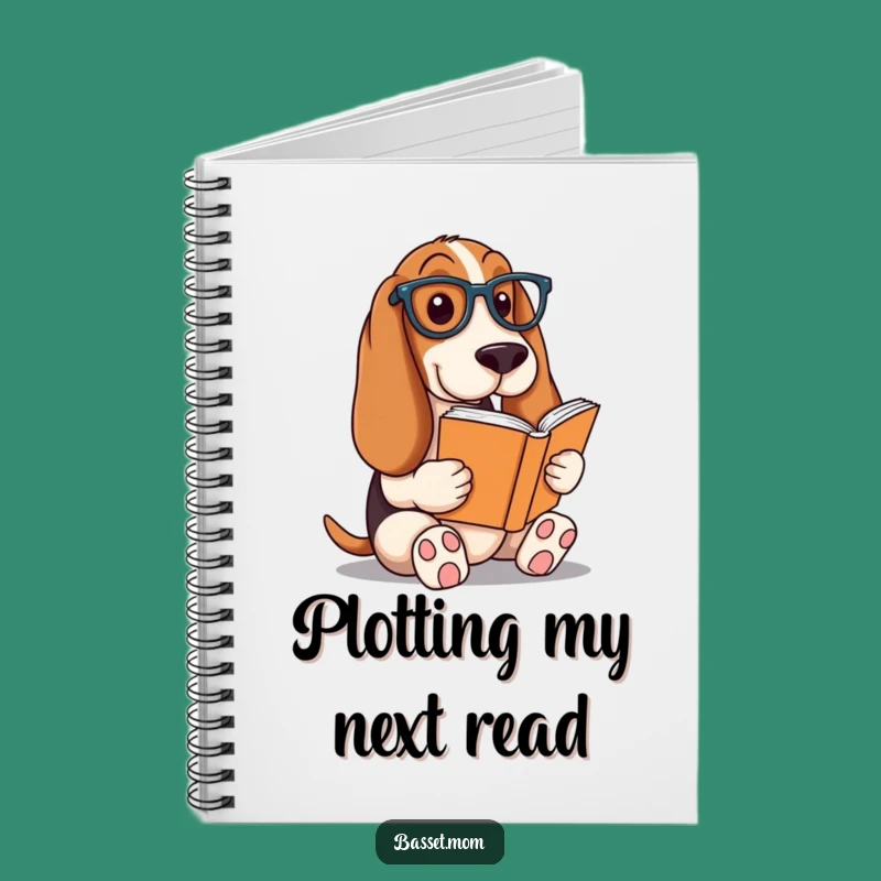 Funny Basset Hound Novel Ideas Notebook - Bookworm Dog Journal Gift!