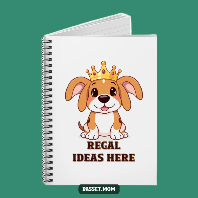 Royal Decree Funny Basset Hound Notebook - Jot Down Regal Plans