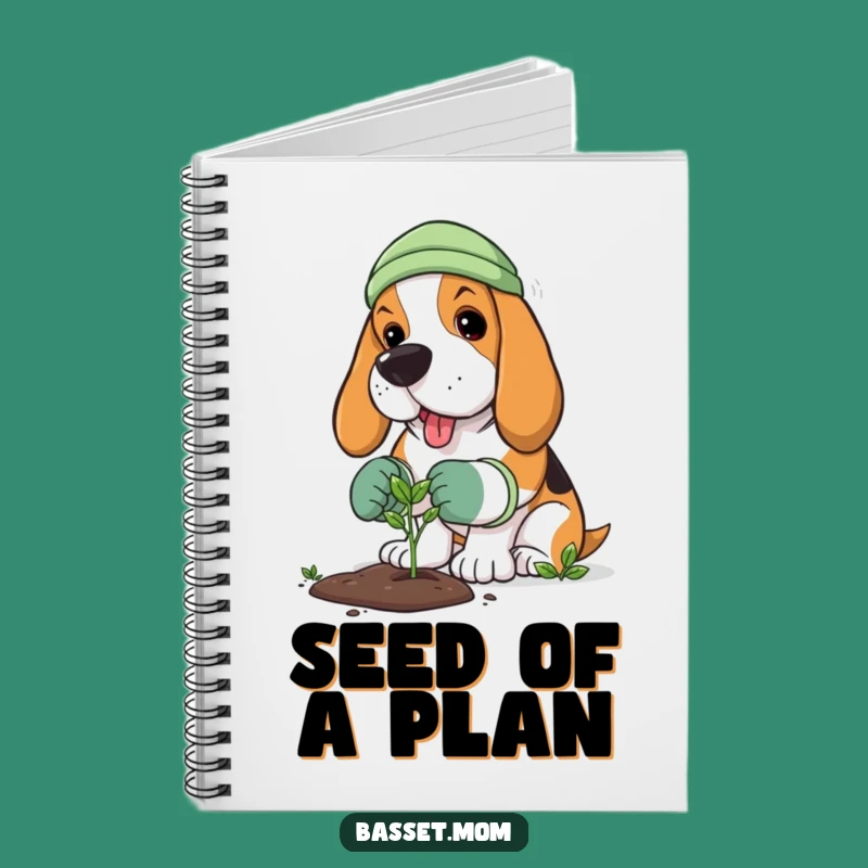 Funny Basset Hound Gardener Notebook - Planting Journal Gift