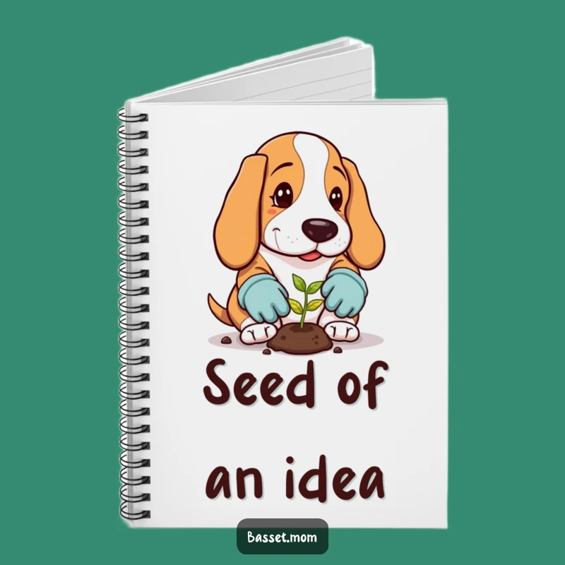 Funny Gardener Basset Hound Notebook: Plant Ideas, Humorous Journal, Gift