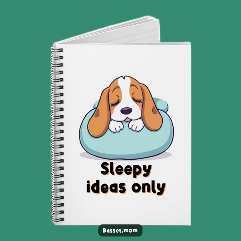 Funny Basset Hound Notebook: Sleepy Thoughts and Cushion Dreams