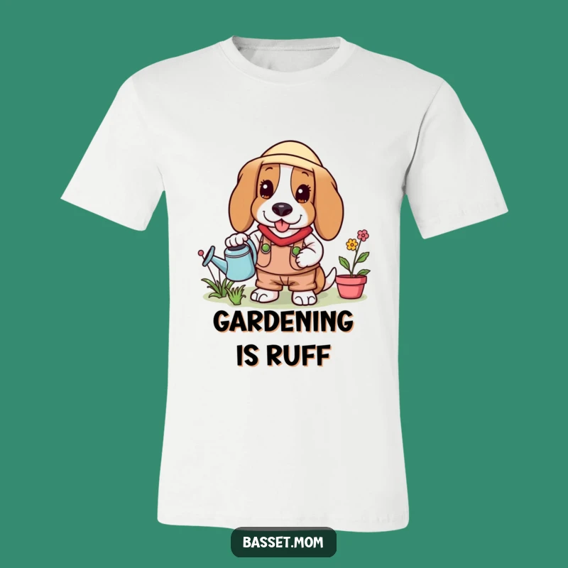 Funny Basset Hound Gardener T-Shirt: Hilarious Pawsitive Vibes, Perfect Gift for Dog Lovers!