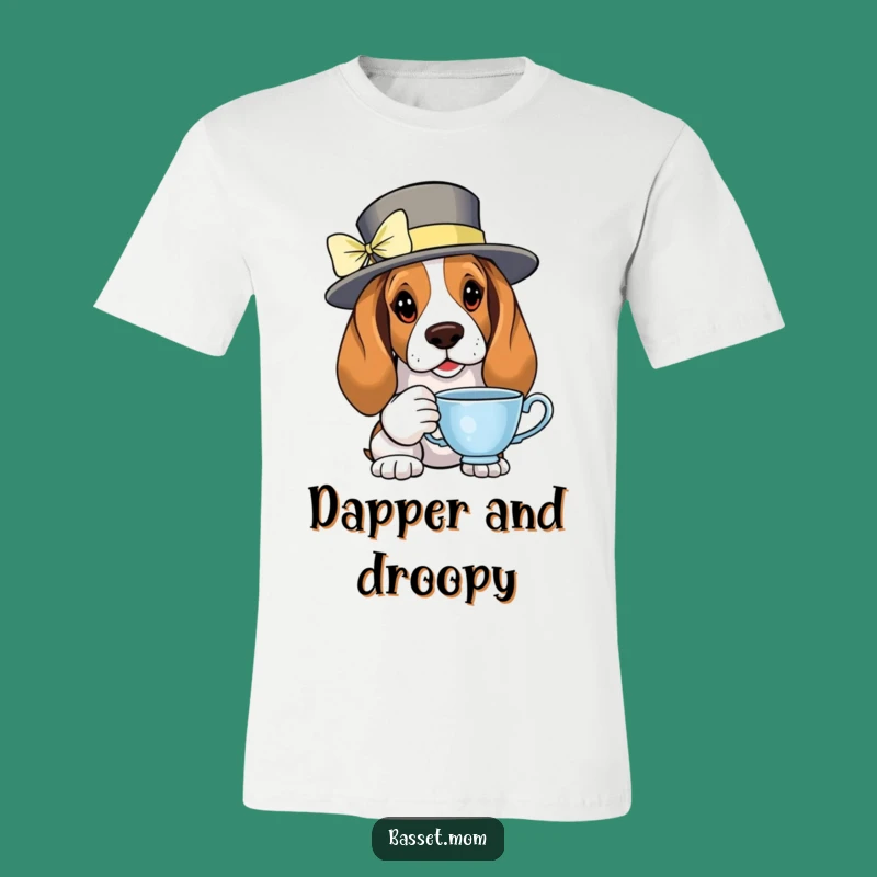 Funny Basset Hound Tea Time T-Shirt: Hilarious Fancy Pooch, Perfect Gift for Tea Lovers!
