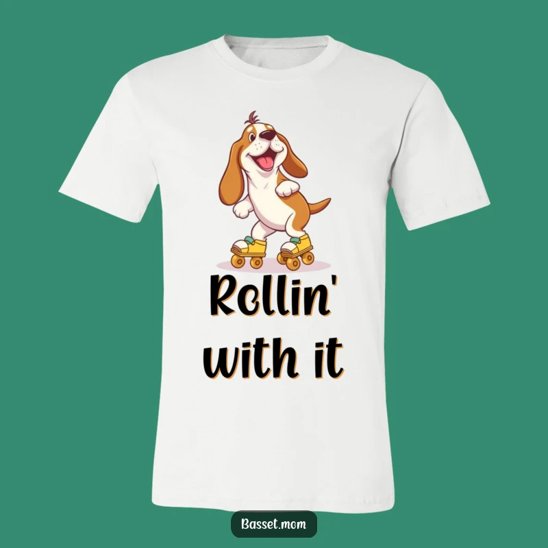 Funny Skater Basset Hound Joyful Wobble T-Shirt - Comfy Dog Tee