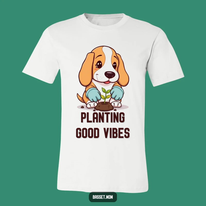 Funny Gardener Basset Hound T-Shirt: Hilarious Plant Lover Tee, Perfect Gift