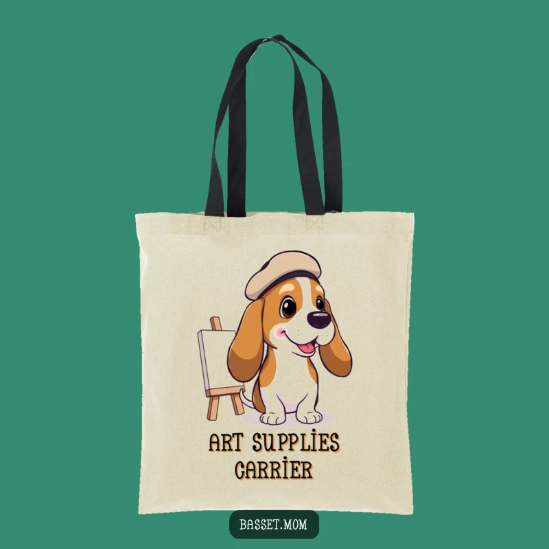 Funny Basset Hound Artist Tote Bag: Carry Your Supplies with Creative Style