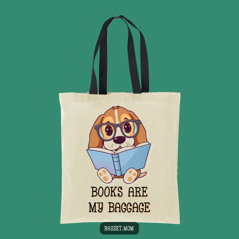 Literary Fun Funny Basset Hound Tote Bag: Carry Your Books in Style