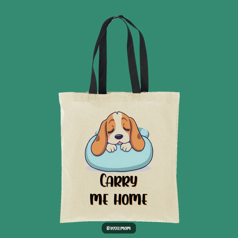 Funny Basset Hound Tote Bag: Sleepy Pup Comfort for Everyday Errands